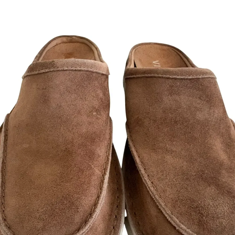 Vionic Mens Uptown Clog Tan Suede Slip On Mules Comfort Shoes Casual Preppy 8